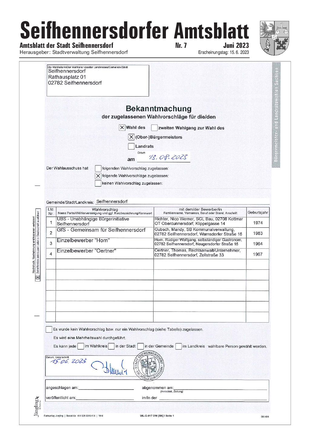 Elektronisches Amtsblatt Der Stadt Seifhennersdorf